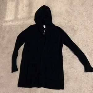 Nordstrom Long Black Cardigan Hoodie. NWT. Size M. Smoke free. Pet free.